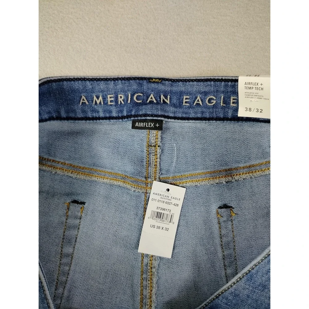American Eagle Airflex+ Temp Tech Jeans Mens 38 Light Blue Athletic Tapered